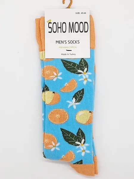 Носки SOHO MOOD мужские Мужские носки с принтом, SOHO MOOD, Апельсины, 1 пара