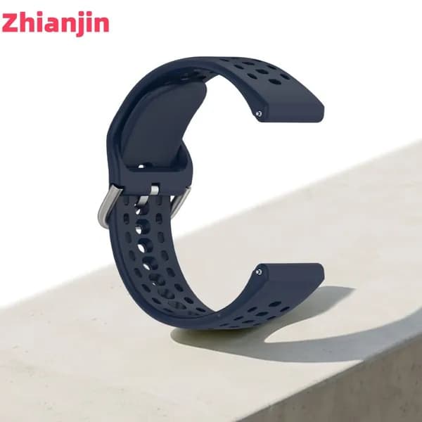 Силиконовый ремешок 22 мм для Amazfit Bip Max и BiP6, морской синий, быстросъёмное крепление