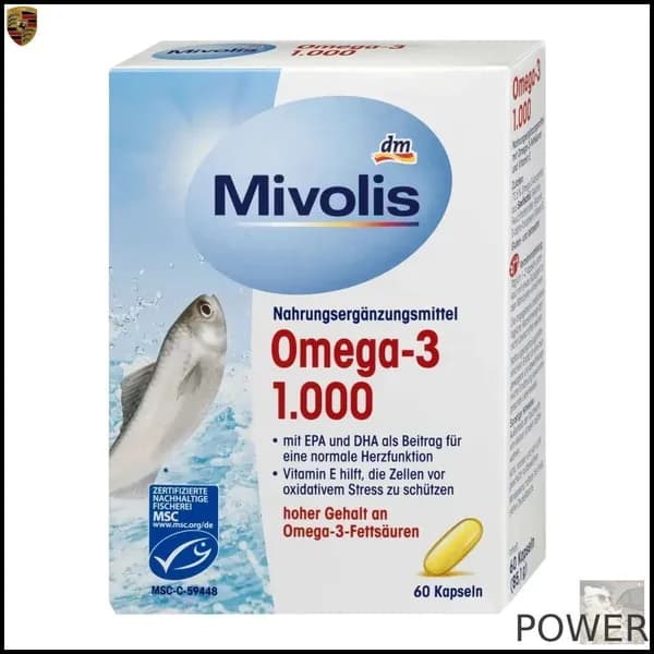Mivolis Omega-3 1000 мг, Рыбий жир в капсулах, 60 шт POWER