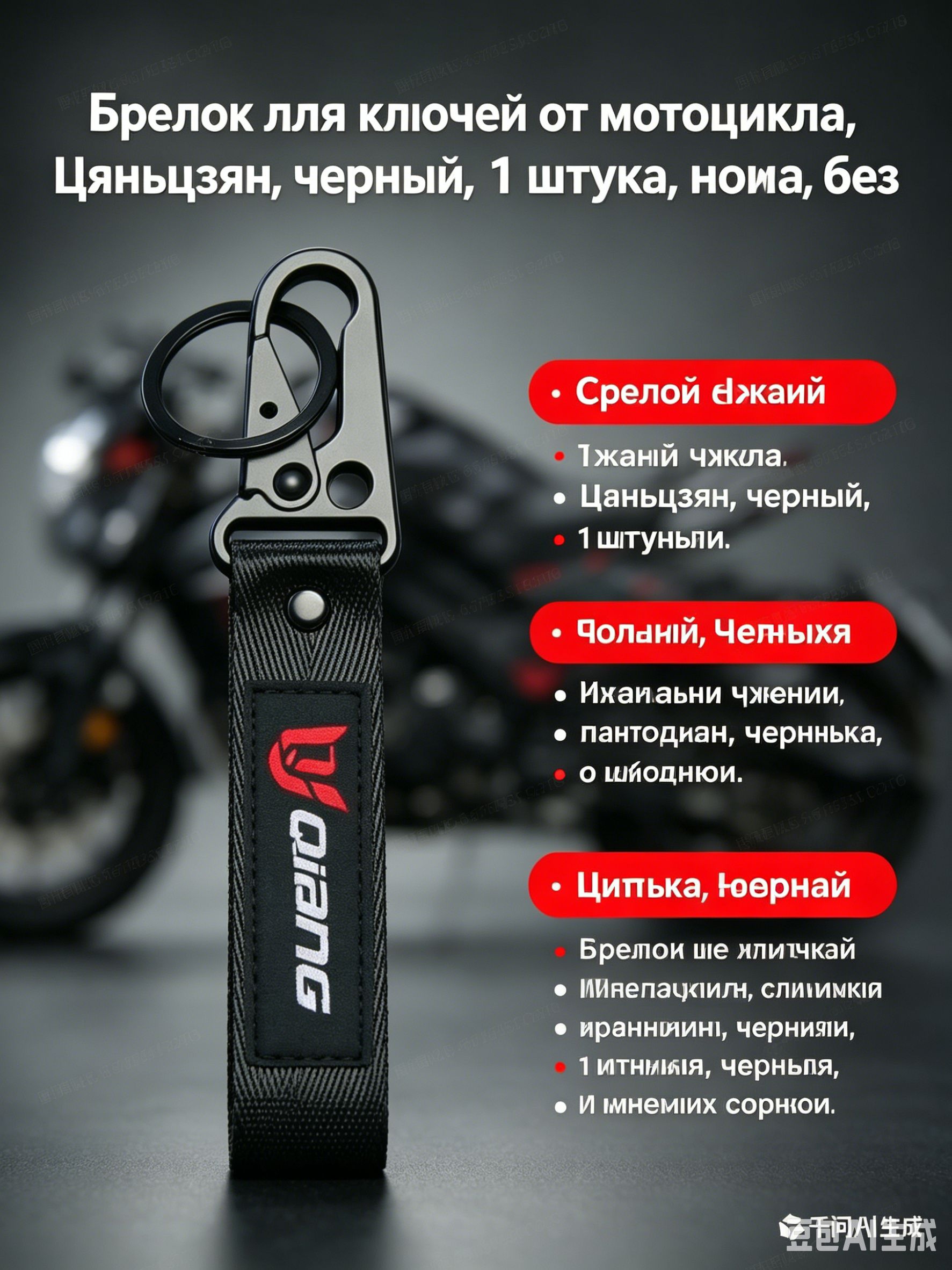 Брелок для ключей от мотоцикла, Цяньцзян, черный, 1 штука, без номерного знака
