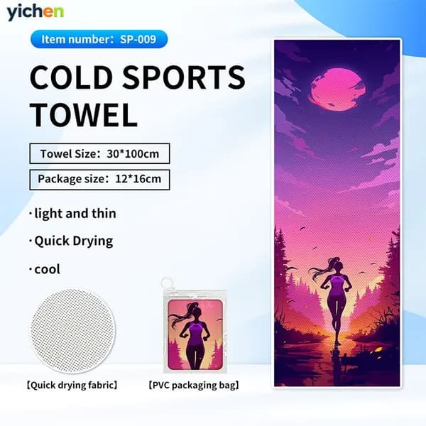 Быстросохнущие полотенца ice cool с принтом для занятий спортом на открытом воздухе, йогой в тренажерном зале, впитывающие пот и охлаждающие спортивные полотенца