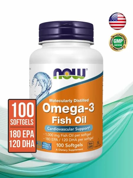 NOW Омега-3 (Omega-3) капсулы массой 1400 мг, 100 softgels