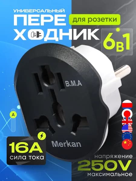 Универсальный адаптер-переходник с китайской вилки на российскую или евровилку, компактный сетевой аксессуар для путешествий и дома