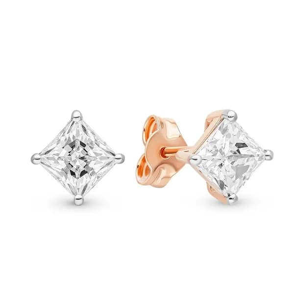Серьги женские с фианитами из красного золота 375 пробы 585GOLD