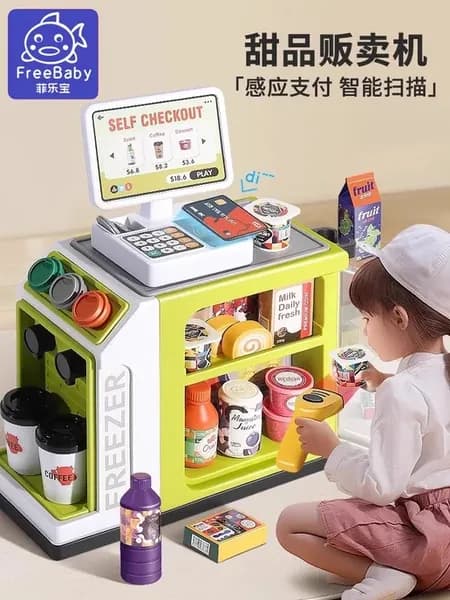 Игровой набор кассовый с имитацией кафе и выпечкой