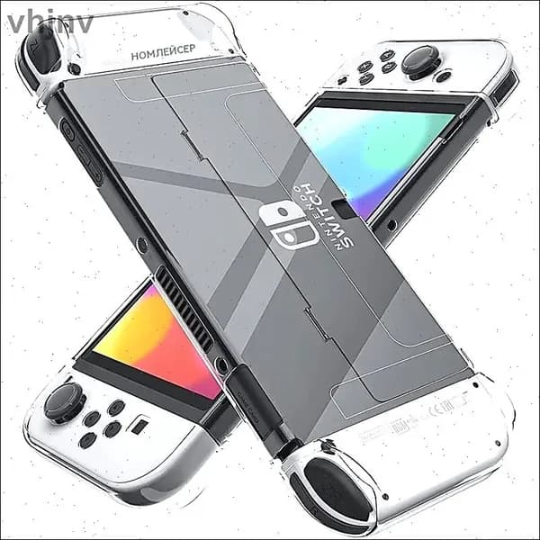 Закрепляемый прозрачный чехол для Nintendo Switch OLED, жесткий защитный чехол для ПК, совместимый с консолью Switch OLED и JoyCon