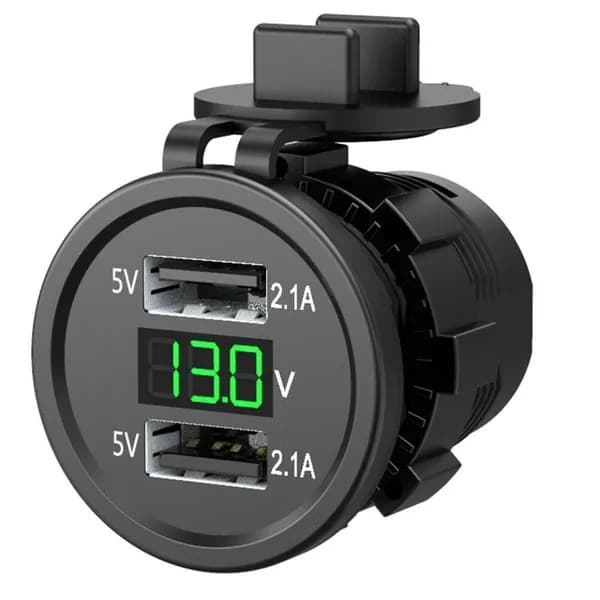 5V 2.1A Водонепроницаемая двухпортовая USB-розетка для зарядного устройства для автомобилей, лодок и мотоциклов напряжением 12-24 В