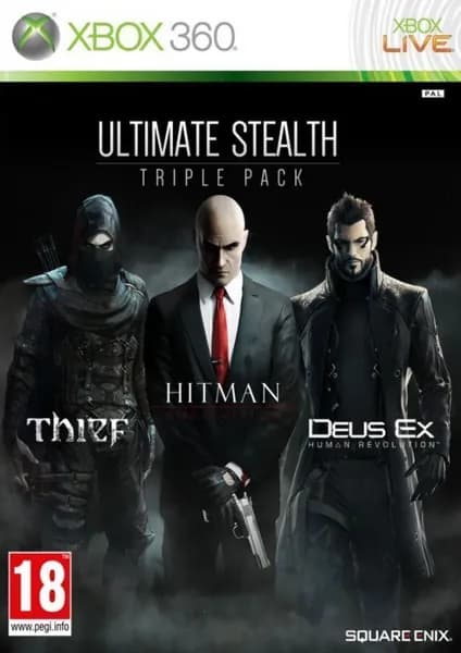 Игра Ultimate Stealth Triple Pack (Thief, Hitman Absolution, Deus Ex Human revolution) Xbox 360 Диск