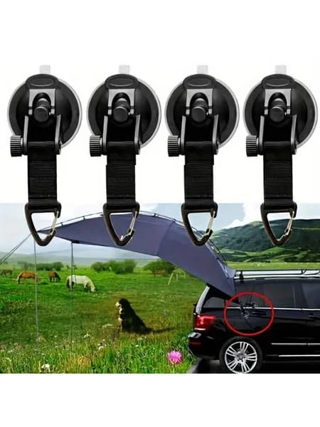 Автомобильный Вакуумный крюк для палатки, черный, на стекло