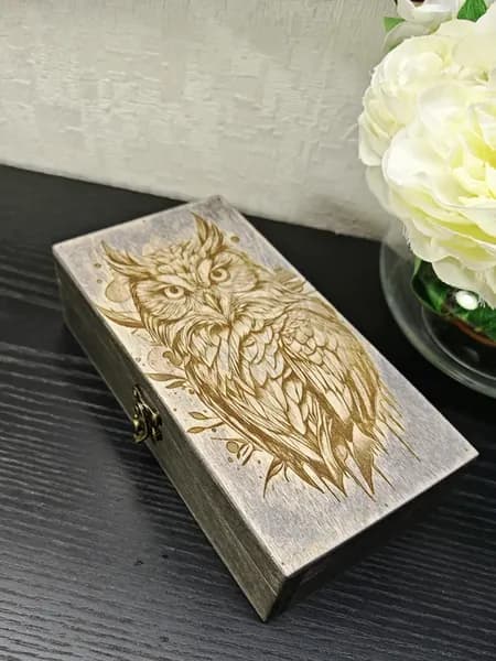 Шкатулка для украшений деревянная Сова