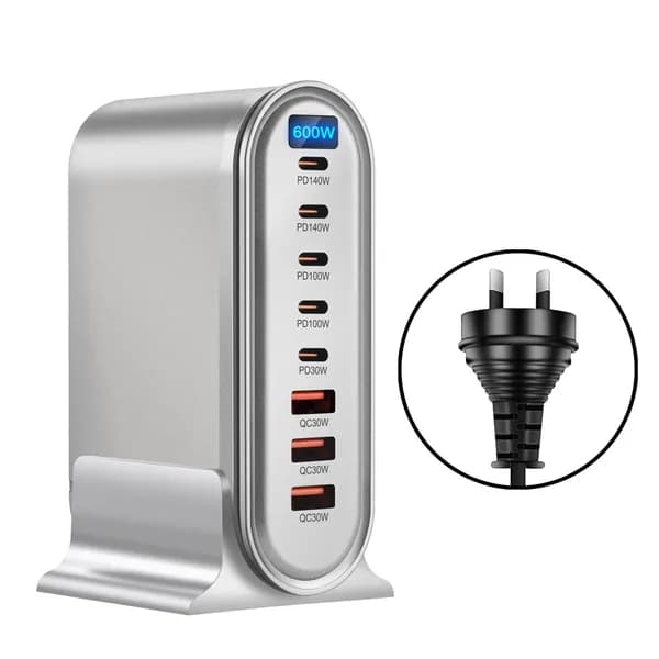 Компактно 600 Вт USB C Зарядная станция 8ports Зарядное устройство для путешествий и дома