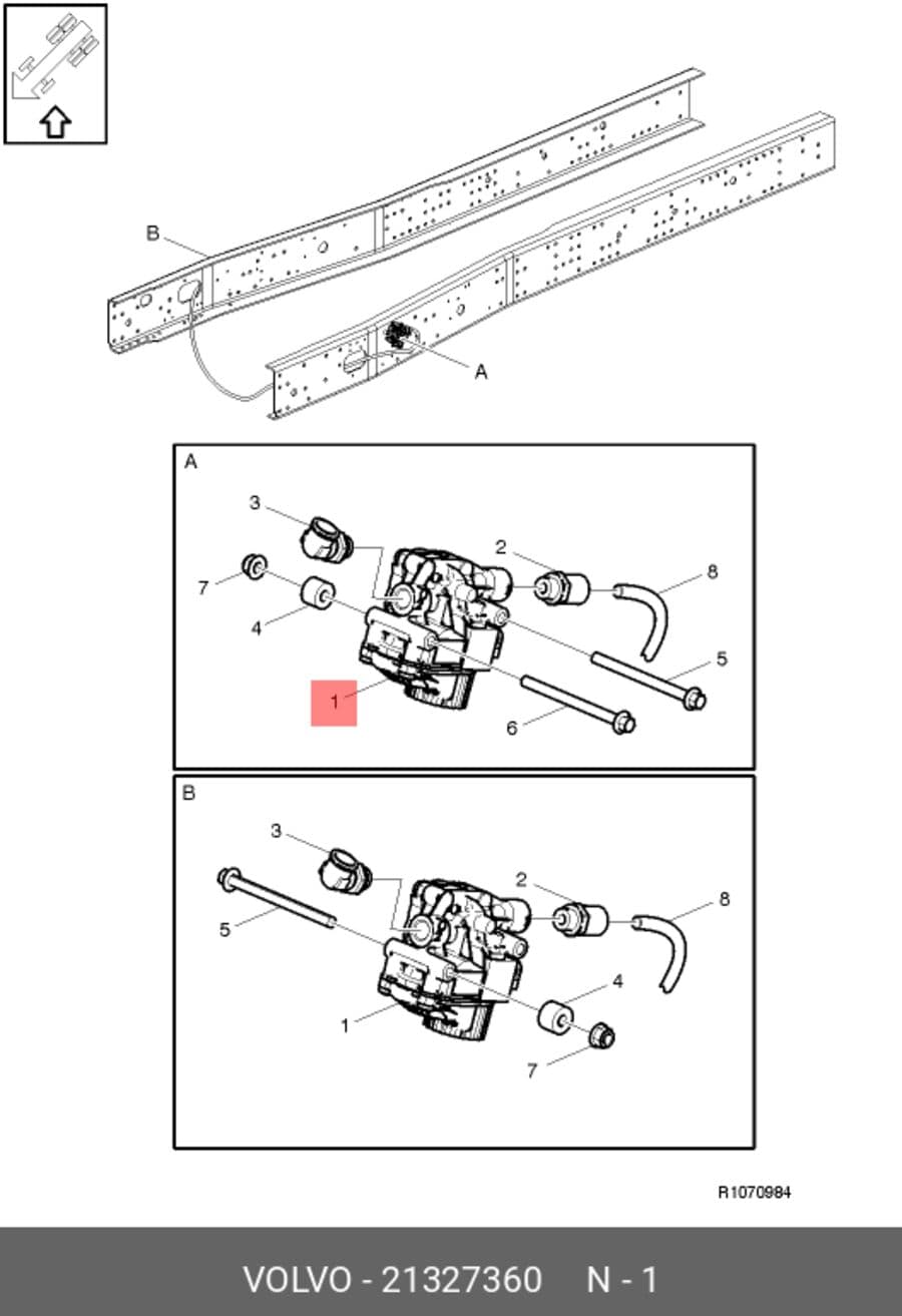 клапан тормозной fm(4)/fh(4) volvo (VOLVO 21327360)