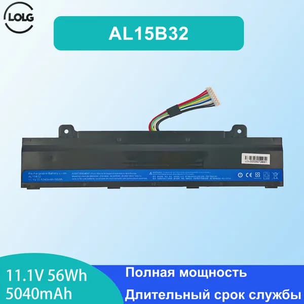 LOLG Аккумулятор для ноутбука Acer 5040 мАч, (Аккумулятор для ноутбука AL15B32 для ACER Aspire V15 DG2 V5-591G V5-591 Series T5000-73CF T5000-50HZ N15Q12 11,1 В 5040 мАч)