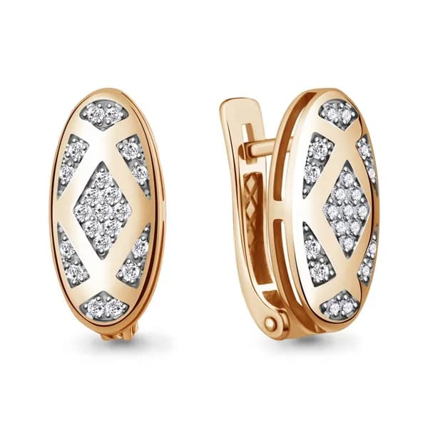 Золотые серьги DIAMANT-ONLINE с бриллиантом 585 пробы