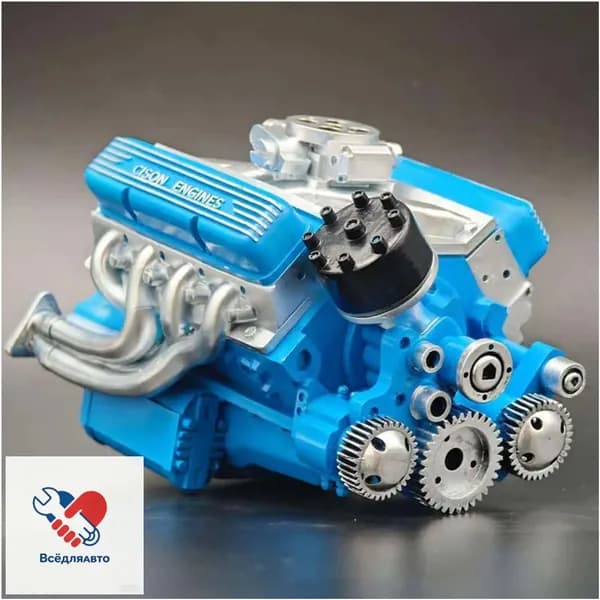 Бензиновый двигатель OHV V8 (1/6 масштаб) 44 см - Детальный конструктор для моделизма