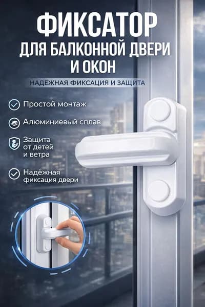Защелка фиксатор для балконной двери, стоппер ограничитель для окна, защита от детей