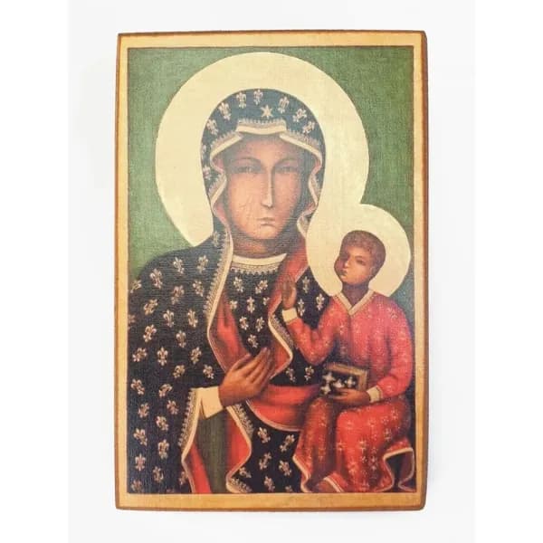 Икона Богородицы Ченстоховская, табличка металлическая размер 20x30cm