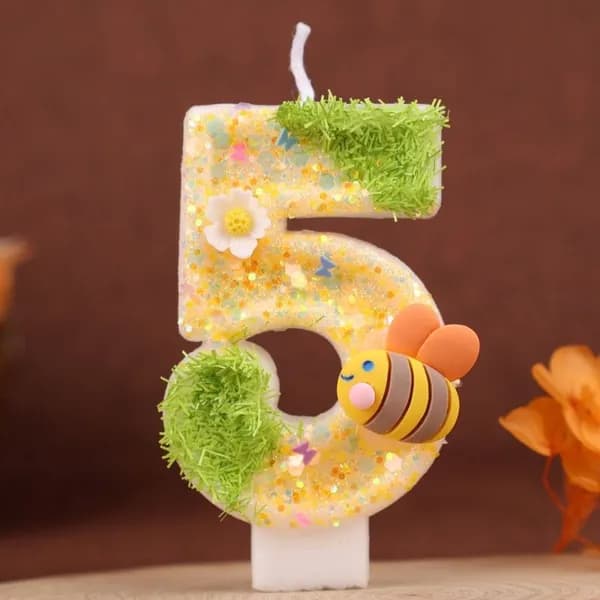 Свечи для торта цифра 5 "Без отдушки" 12 см х 3.5 см