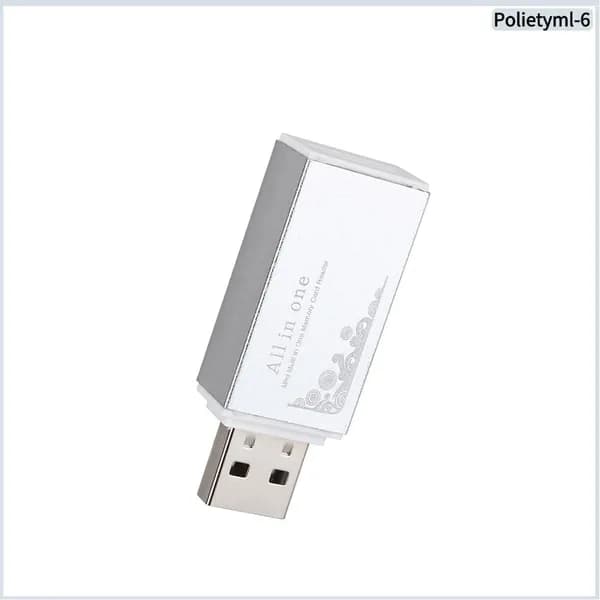 Устройство чтения карт памяти USB 2.0 серебристого цвета