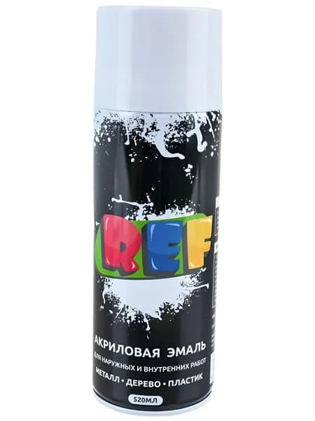 REF Эмаль акриловая универсальная 520мл Белый матовый 1007
