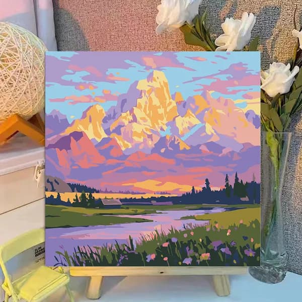 Картина по номерам, 20x20 CM, Кошки и собаки,Мультфильмы, подарки для детей, декомпрессия