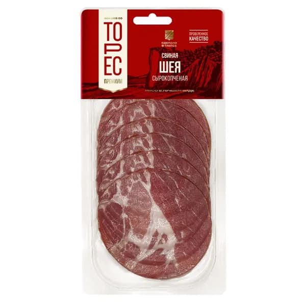 Шея свиная сырокопчёная ТОРЕС, 100г