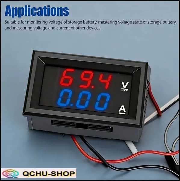 Цифровой измерительный прибор напряжения 10A красный синий