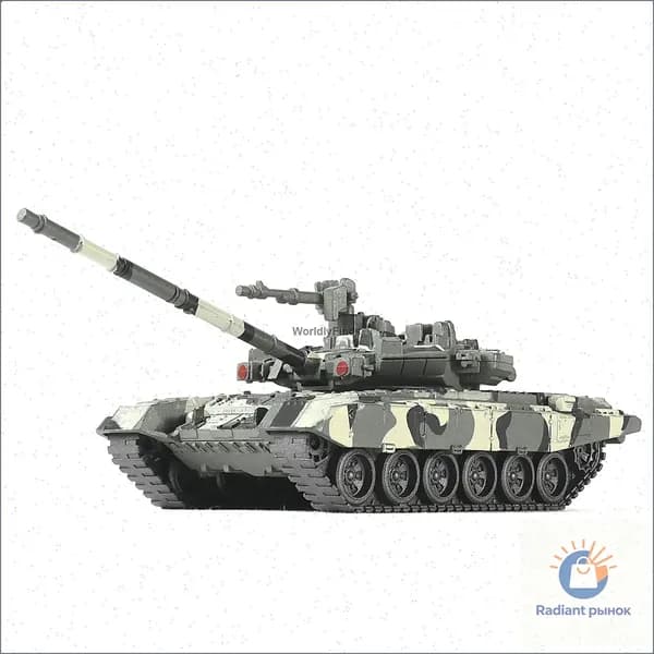 Наборы для быстрой сборки модели военного танка Т-90 масштаба 1/72 от SEBUNAS. Российский бронетранспортер Т-90. Модель основного боевого танка. Подарок для взрослых и детей (12 шт.)