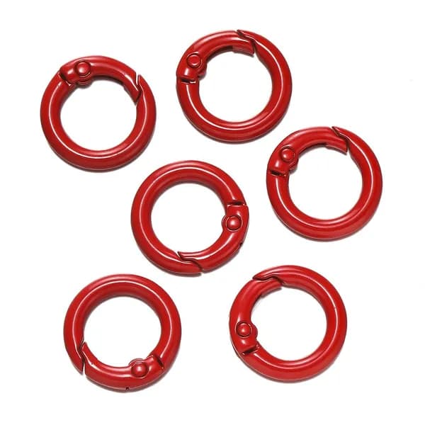 Кольцо карабин для сумок 19.5mm , цвет красная , 5 шт