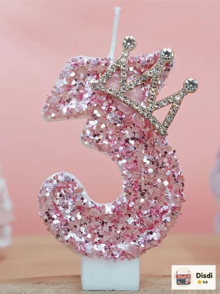 Свечи для торта цифра 0 "3", 7.5 см х 4 см, 1 шт