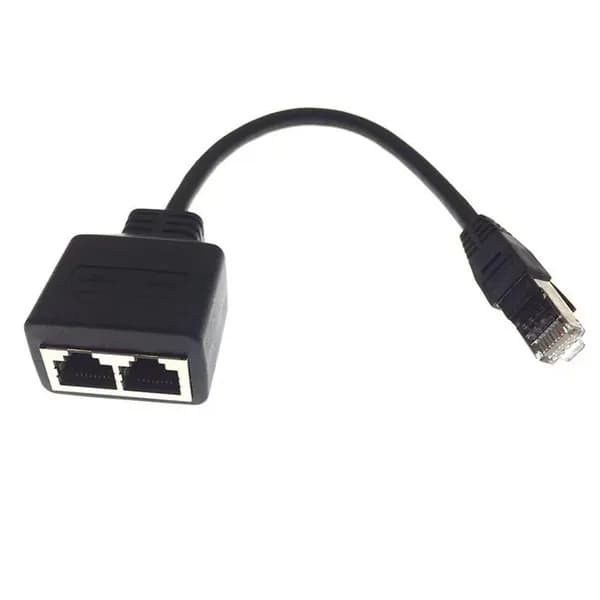 Разветвитель адаптера Ethernet-интерфейса RJ45 с 1 разъемом на 2 разъема-розетки для локальной сети Удлинительный кабель RJ45 one-in-two