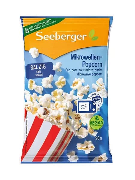 Попкорн Seeberger соленый для микроволновой печи, 90 г