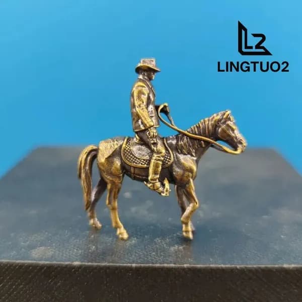 Латунная фигурка Red Dead Redemption, всадник, охотник за головами, каменная декорация, бонсай, аквариум, декоративный камень для автомобиля