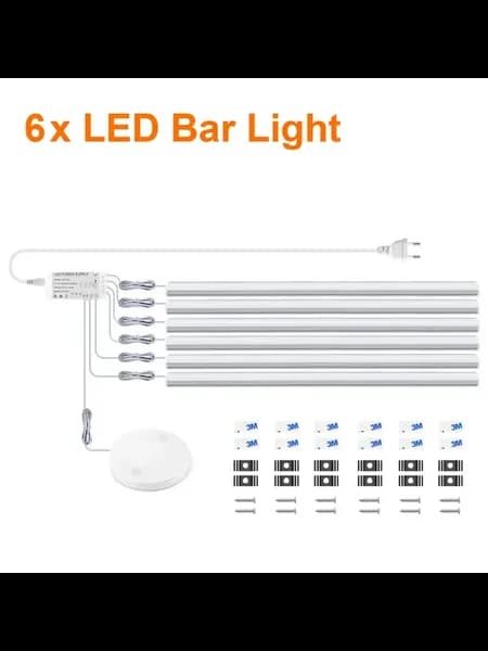 LED подсветка шкафа 6 шт, 50 см, Warm White