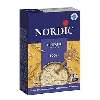 Хлопья овсяные Геркулес финский, Nordic, 500 г, Россия -1 шт.