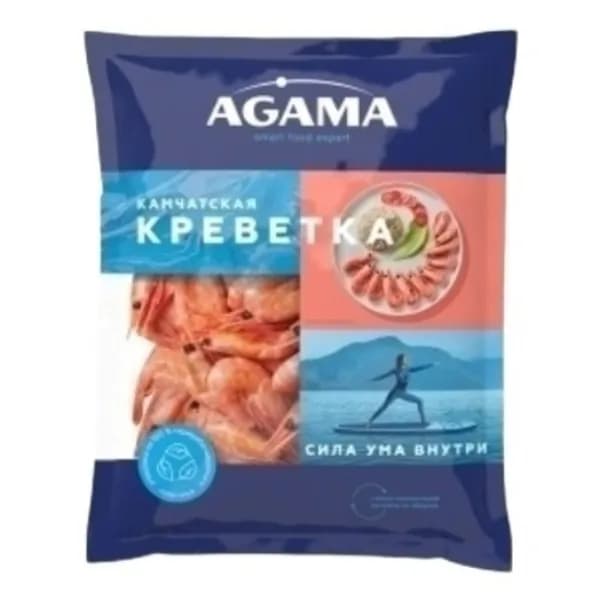 Креветки Agama 35/45 камчатские вареные замороженные 800 г