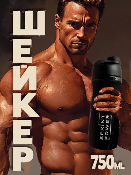 Шейкер спортивный blender bottle Sprint Power для воды, коктейлей, протеина, 750 мл
