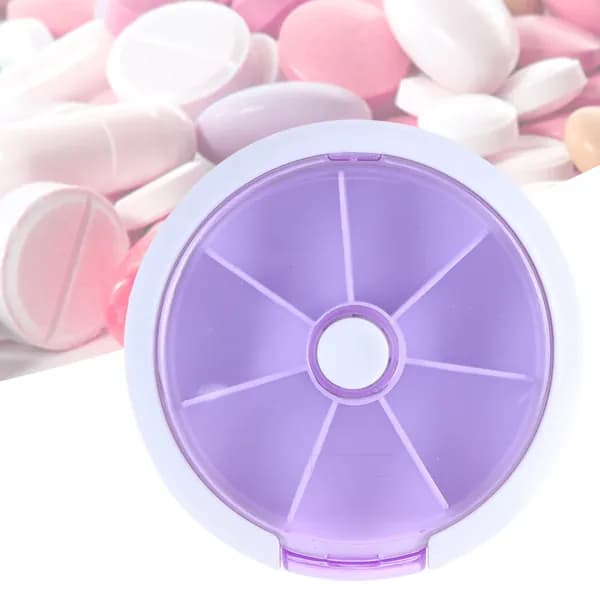 Круглый вращающийся семидневный аптечный контейнер для таблеток и капсул