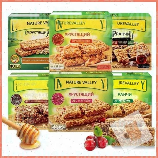 Хрустящие овсяные батончики Nature Valley, ассорти вкусов, 210 г