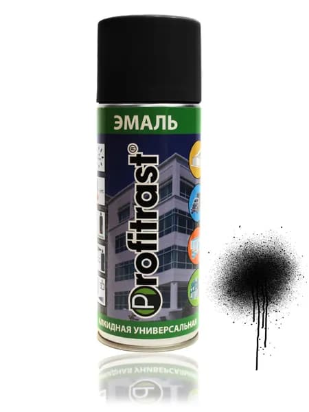 Profitrast Аэрозольная краска, Глянцевое покрытие, 0.52 л, черный