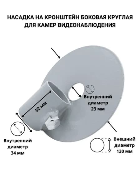 Боковая круглая насадка на кронштейн для камеры видеонаблюдения