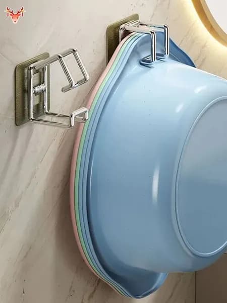 Складной крючок из нержавеющей стали для ванной и кухни (для хранения тазов)