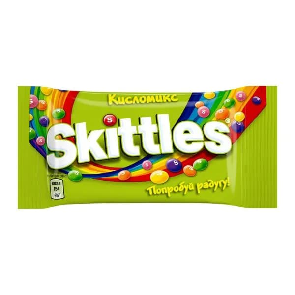 Драже Кисломикс в разноцветной сахарной глазури Skittles 38г