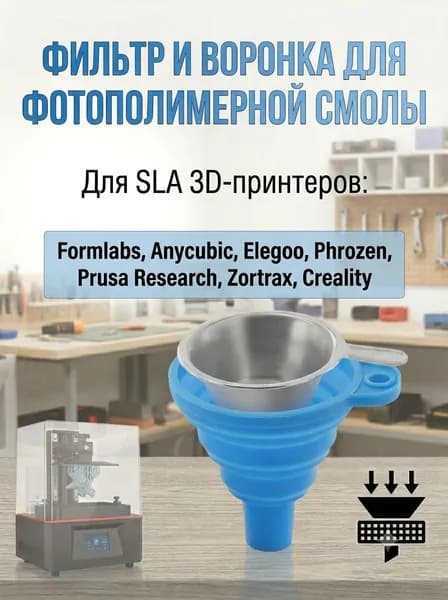 Сито и воронка для фотополимерной смолы Creality, Anycubic, Phrozen / Набор для фильтрации SLA 3D-принтеров, комплект