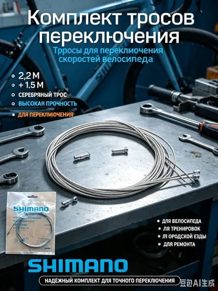 Комплект тросов переключения , 2 шт., 1550/2200 мм, нержавеющая сталь,для переключения скоростей велосипеда