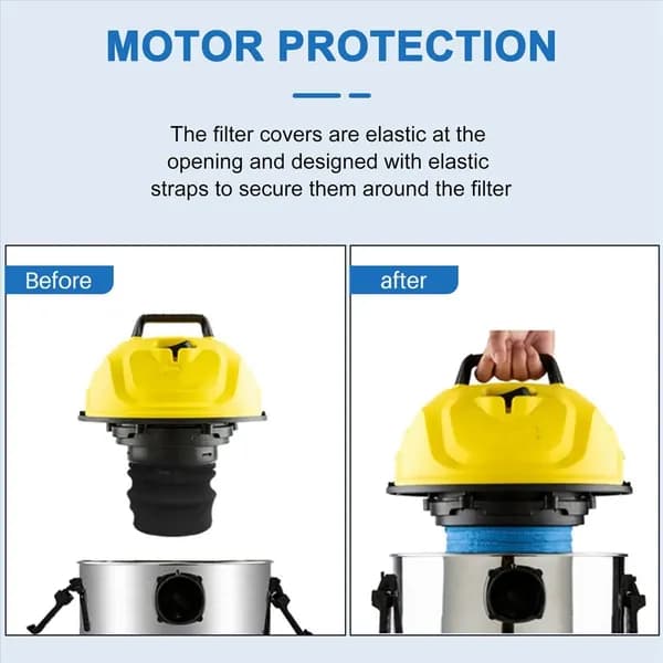 шт. текстильный фильтровальный мешок для фильтров Karcher MV1 WD1 WD2 WD3 SE4001 (синий)