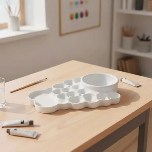 Палитра для акварели из PLA, 3D печать Белый