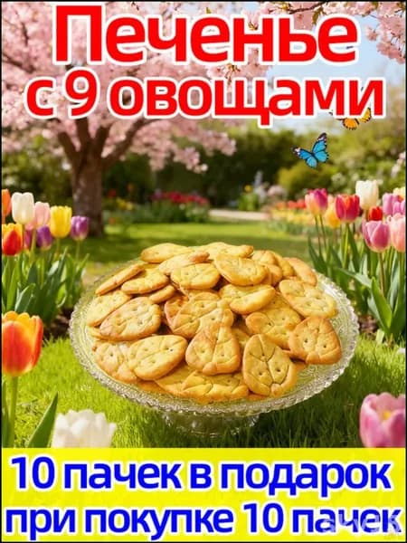 Хрустящее снековое печенье крекер с 9 овощами, популярный набор из 20 пакетиков по 160 г
