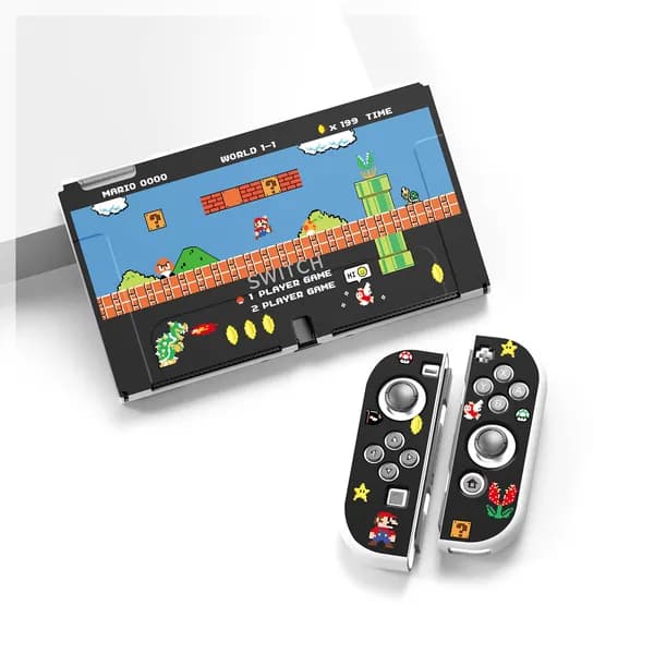 Тематический защитный чехол, Съемная мягкая оболочка для Nintendo OLED, Мягкий силиконовый чехол для Oled_Oled_super Mario Черный