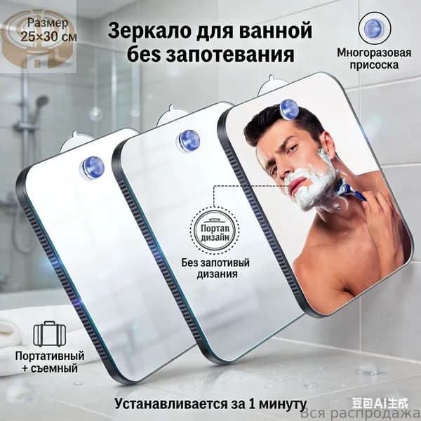 Зеркало для ванной 25х30 см прямоугольное